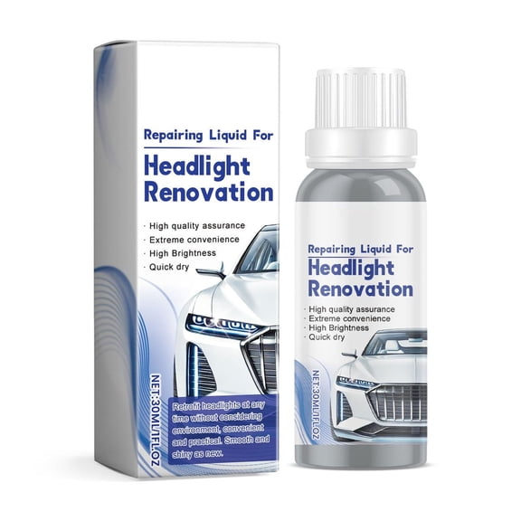 Kieccall Pisheng 30ml Headlight Restoration Fluid Repair Solution for Yellowed Cloudy Oxidized Headlights Car Lens Clarifier and Polish Kit