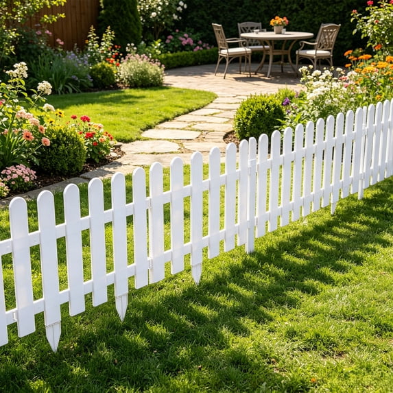 Kieccall Plastic Garden Border Fence Flexible Lawn Barrier Decorative Partition for Flower Bed Vegetable Patch Yard Lawn Outdoor Landscape Edging Seasonal Garden Layout Gift