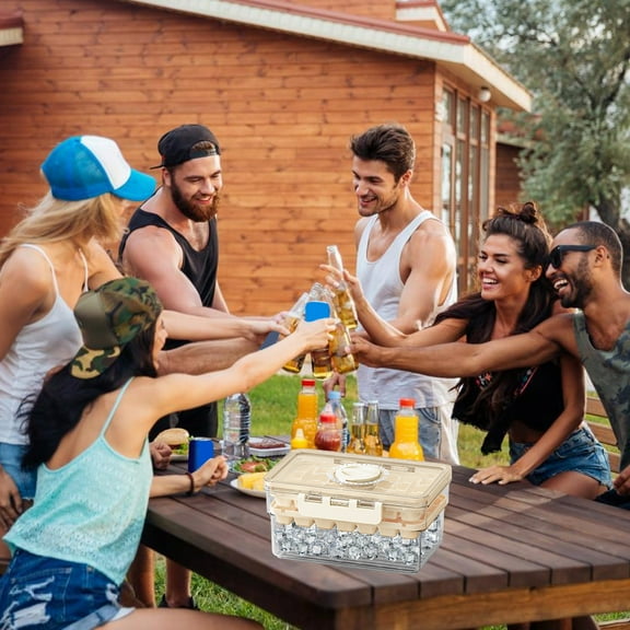 Kieccall Plastic Ice Cube Tray with Lid Press Type Freezer Mold for Refrigerator Ice Storage and Making