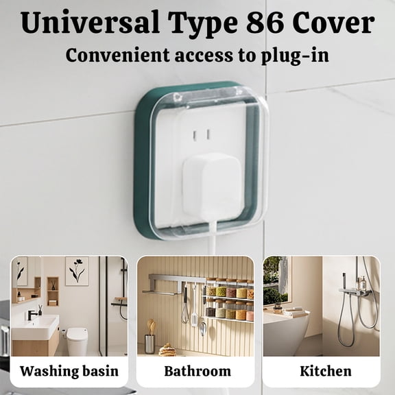 Kieccall SelfAdhesive Waterproof Wall Socket Protective Cover, DustProof Insulated Safety Guard for Household Outlet, StickyBack Socket Shell for Indoor Electrical Socket Daily Protection Gift