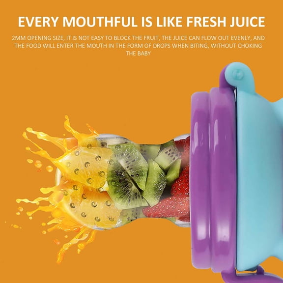 Kieccall Silicone Fruit Food Feeder with Mesh Pouch Reusable Fresh Food Dispenser for Vegetable Fruit Feeding Easy to Clean Feeding Tool Gift