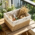 thumbnail image 1 of Kieccall Small Lined Woven Storage Basket Household Desktop Organization Bin Gift, 1 of 6