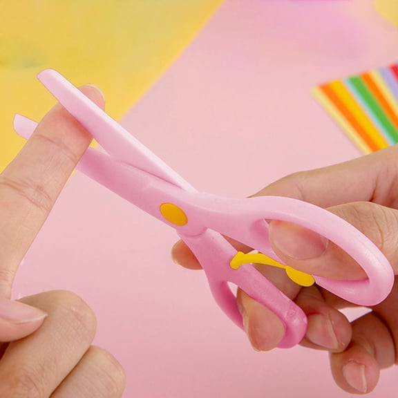 Kieccall Small Safety Craft Scissors Anti Pinch Blunt Tip Scissors for Paper Cutting Gift