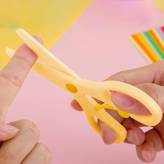 Kieccall Small Safety Craft Scissors Anti Pinch Blunt Tip Scissors for Paper Cutting Gift