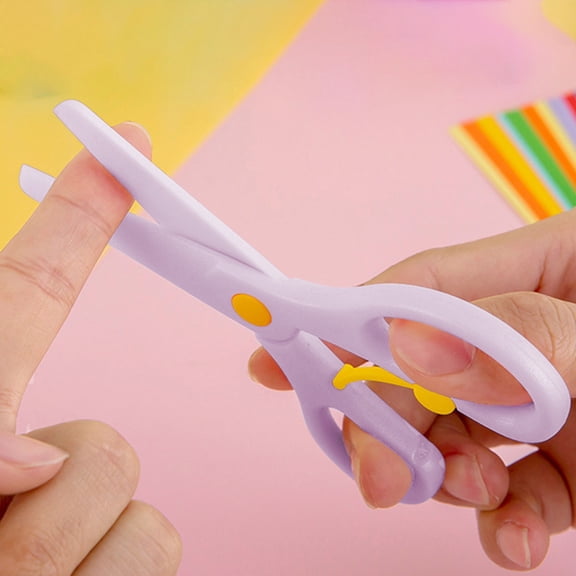 Kieccall Small Safety Craft Scissors Anti Pinch Blunt Tip Scissors for Paper Cutting Gift
