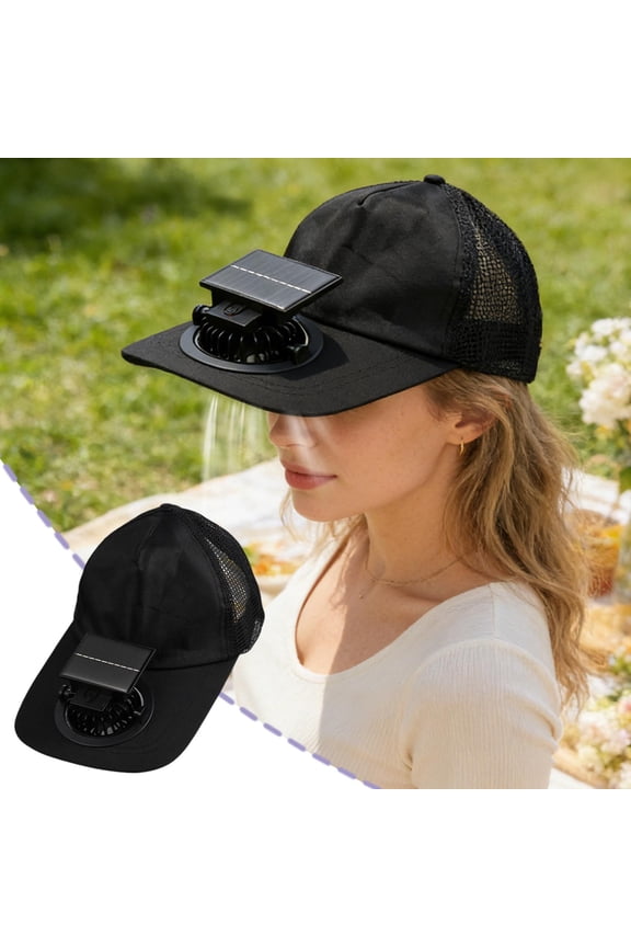 Solar Fan Baseball Cap Square Style Sun Shade Hat For Outdoor Hiking Golf Summer Protection And Cooling