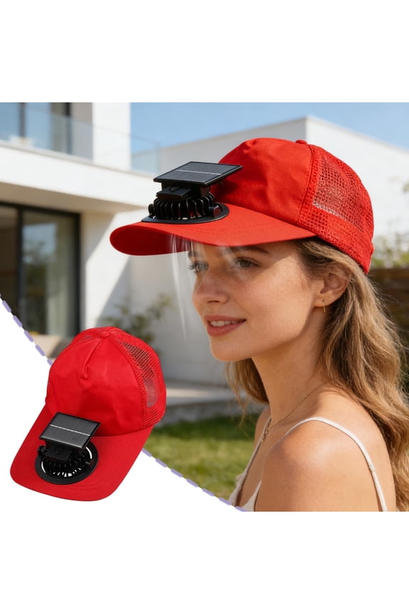 Solar Fan Baseball Cap Square Style Sun Shade Hat For Outdoor Hiking Golf Summer Protection And Cooling