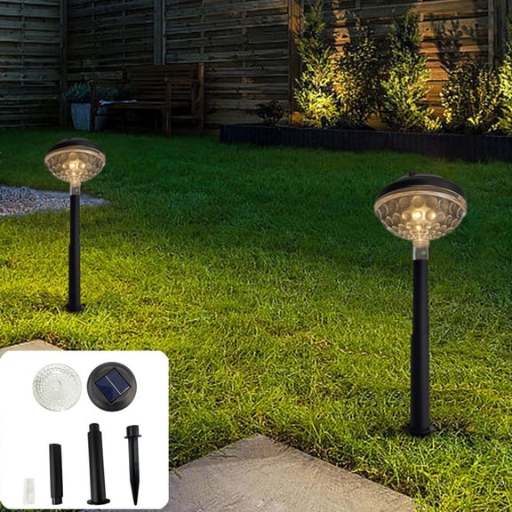 Kieccall Solar Pattern Lights Outdoor Waterproof Landscape Spotlights Projection Lamp for Garden Patio Courtyard Auto On Off