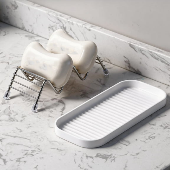 Kieccall Stainless Steel Wall Mount Soap Holder, Bathroom Draining Shelf, Water Collecting Rack for Restroom Daily Storage