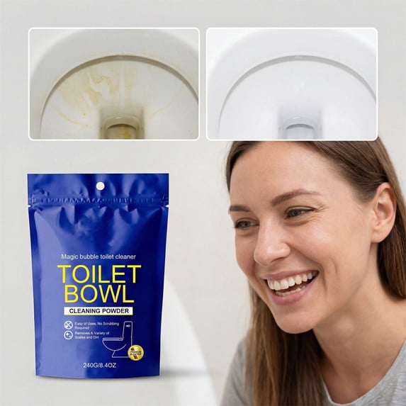 Kieccall Toilet Bowl Bubble Cleaning Powder Effervescent Deodorizing Formula Efficient Scale Stain Remover for Household Bathroom Toilet Daily Sanitizing Care Gift