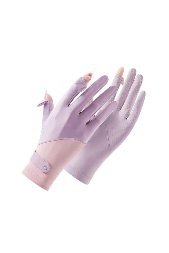 UV Protection Gloves Ice Silk Half-Finger Gloves for Outdoor Driving Summer Touchscreen Gloves