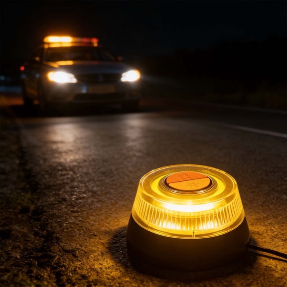 Kieccall V16 Portable Emergency Warning Lights for Cars and Motorcycles, Battery Powered Flashing Safety Beacon with Multiple Modes, Roadside Hazard and Breakdown Light Kit