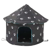 Kieccall Winter Insulated Outdoor Pet Shelter, Weather-Resistant Foldable Dog House With Sun Protection For Patio Garden Use
