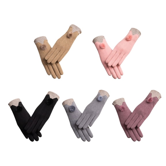 Kieccall Women’s Winter Velvet Warm Gloves - Non-Down Wool Lining for Driving & Outdoor Use, Windproof & Comfortable Cold-Proof Handwear