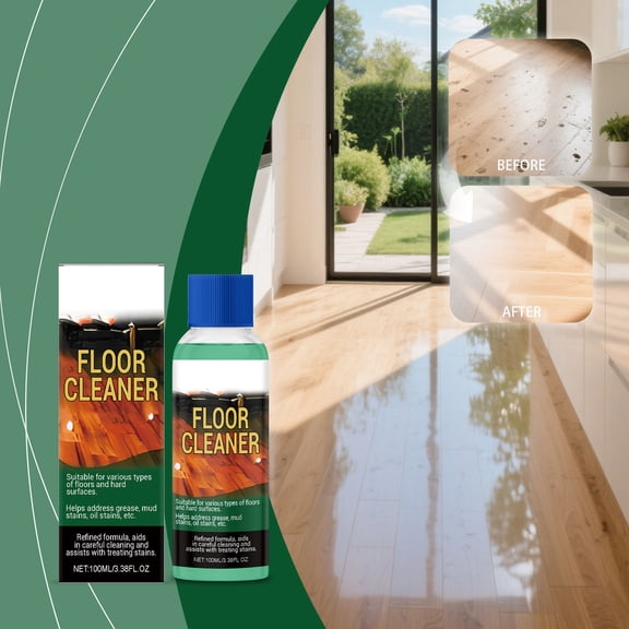 Kieccall Wood and Tile Floor Cleaner Multi Surface Floor Polish Cleaner for Home Hardwood Tile Floors Remove Stains Grime Polish Enhance Shine 3.4 fl oz