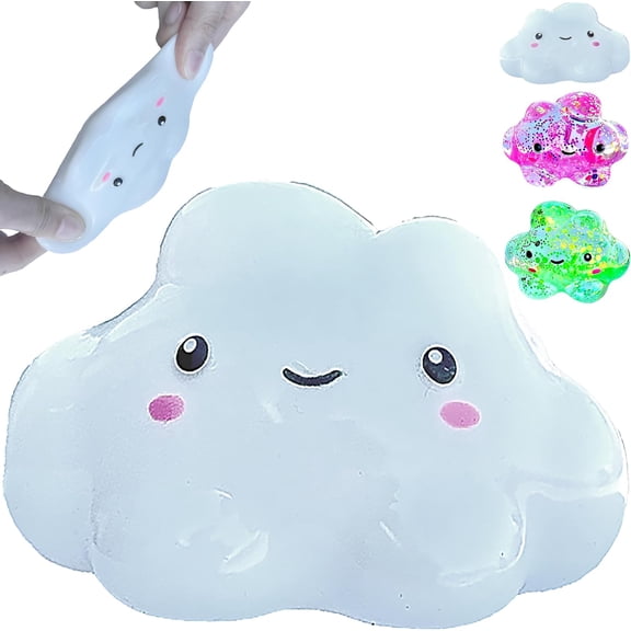 Premium Cloud Stress Ball, Odor-Free Slow Rise Nice Sensory Squishy Cute Fidget Toy - Easy to Clean - Durable - Gift-Ready - Children Safety Certificate & ASTM Certified 3+