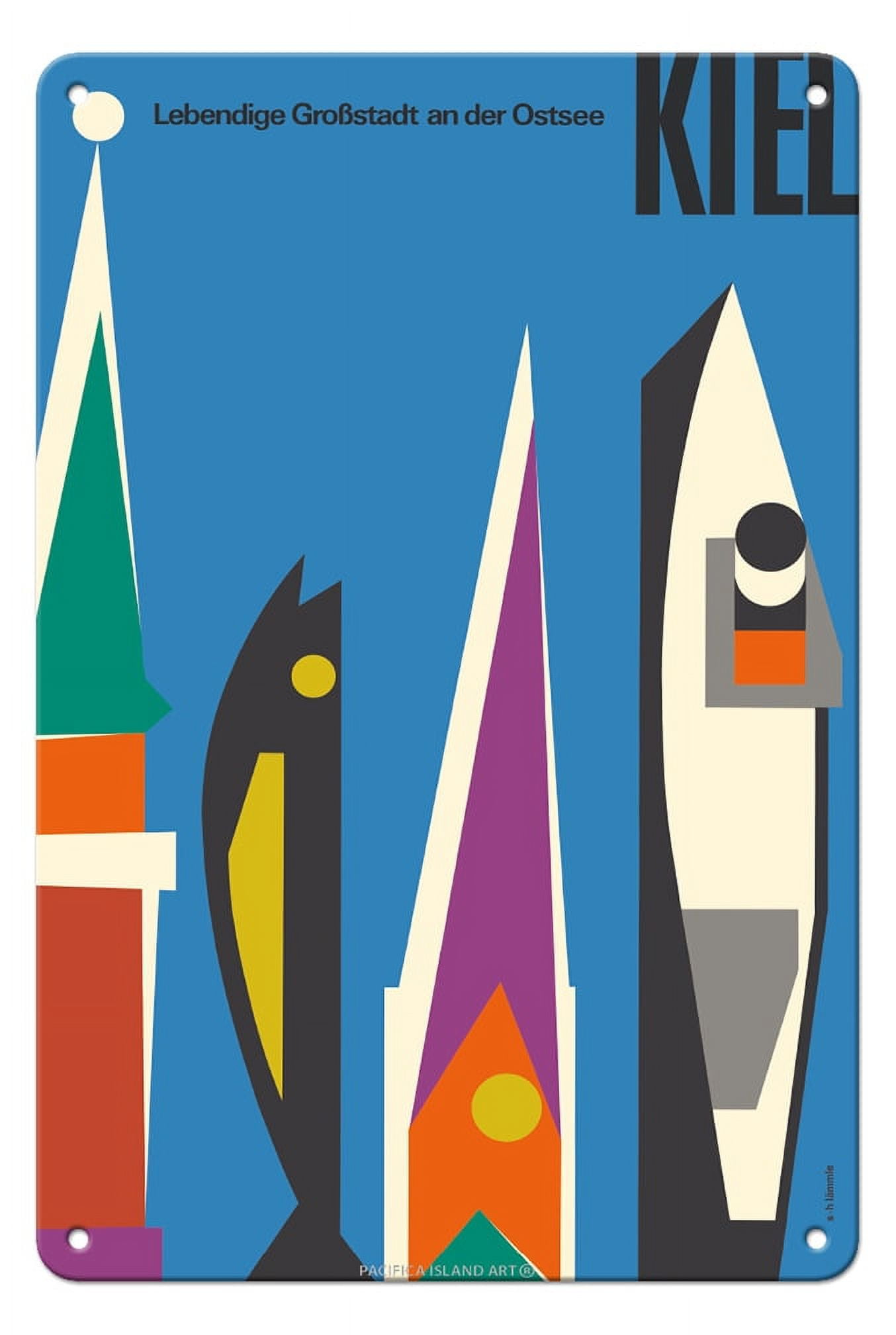 Kiel Germany Lively City on the Baltic Sea Vintage Travel Poster by