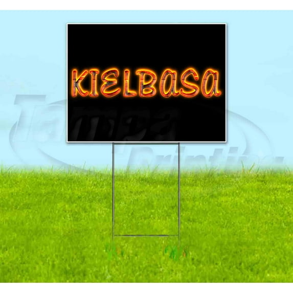 Kielbasa (18" x 24") Yard Sign, Includes Metal Step Stake