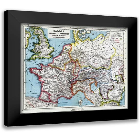 Kiepert 18x15 Black Modern Framed Museum Art Print Titled - Europe Gallia Britannia Germania - Kiepert 1903