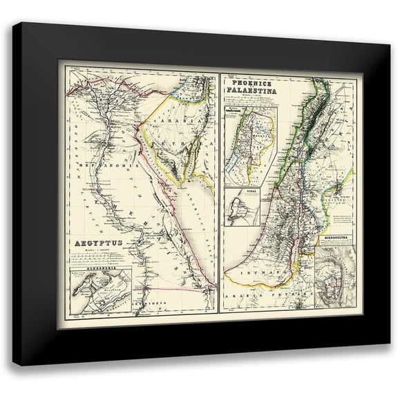 Kiepert 18x15 Black Modern Framed Museum Art Print Titled - Middle East Egypt Palestina - Kiepert 1903