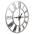 thumbnail image 1 of Kiera Grace Round Jodie Mid-Century Plastic 30" x 30" Wall Clock in Silver, 1 of 4