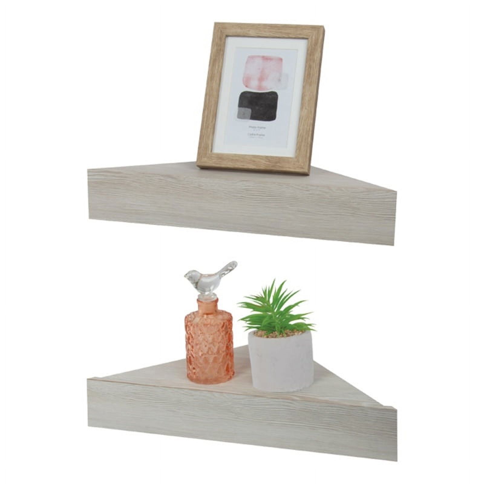 Kiera Grace Set of Two Wood Chunky Floating Triangle Corner Wall