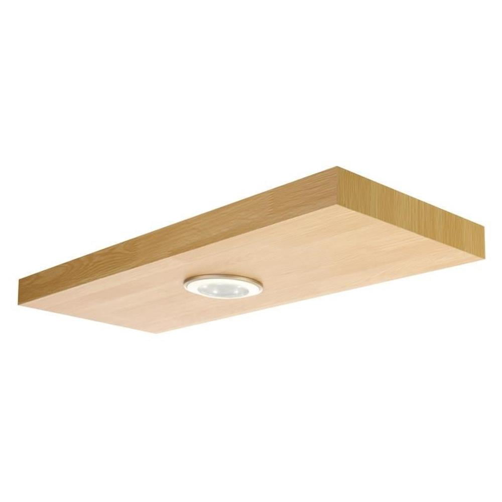 Oak Floating Shelf with Touch-Activated LED Light, 24 Inch