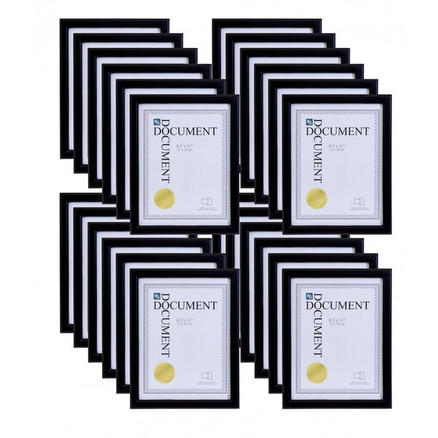 Kieragrace Caspian 8.5x11 Black Document Frame, Set of 24, Wall Display