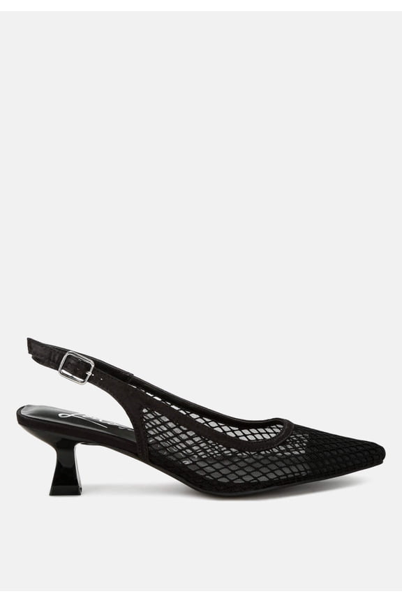 Kiev Mesh Pin Buckle Pointed Mules