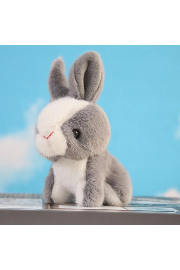 Easter Bunny Plush Toys, 4.7" Cute Easter Stuffed Animals, Soft Cuddly Easter Cute Bunny Keychain in Spring Gray, Perfect Easter Basket Stuffers, Easter Decor Gifts for Kids Adults