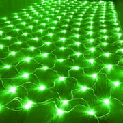 Kiewfjdk LED Net Mesh String Fairy Lights,200 LEDs 9.8FT x 6.6FT Net Lights, Plug in Waterproof Mesh Lights for Bushes Garden Patio Christmas Halloween Decorations (Green)