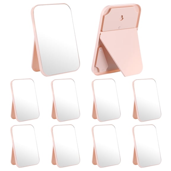 Kifmurase 10Pcs Desktop Makeup Mirror, Spa Party Mirrors, 8 Inch Portable Folding Mirror, Pink Favors Makeup Mirrors for Sleepover Slumber Birthday Favors Gift A101