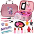 thumbnail image 1 of Kifunppy Kids Makeup Kit for Girls, Princess Children Play Makeup Kit with Cosmetic Case Christmas Birthday Gifts for 4 5 6 7 8 Years Old Girl, 1 of 5