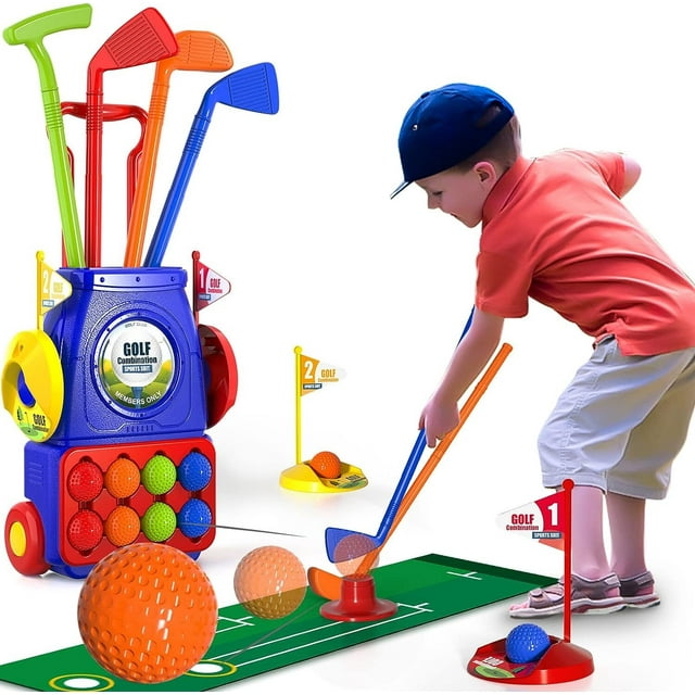Kifunppy Toddler Golf Toy Set,Kids Golf Clubs with 8 Balls and 1 Mat