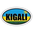 thumbnail image 1 of Kigali Rwanda Flag Oval Decal Vinyl Bumper Sticker 3x5 inches, 1 of 3