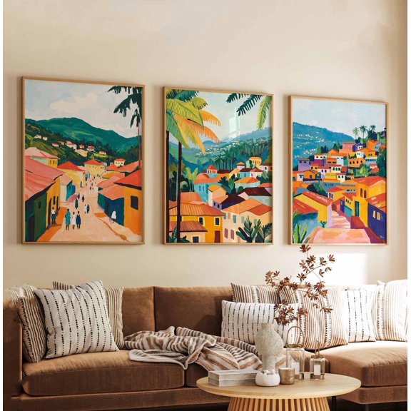 Kigali Rwanda Wall Art Print Set Of 3 With African Travel Decor