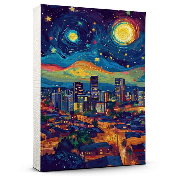 Kigali Travel Canvas Prints, Rwanda Starry Night Travel decor, Kigali Map Poster, Rwanda Travel Decor Artwork - 98AZ681