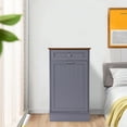 thumbnail image 1 of Kigoty Trash Cabinet, 10 Gallon Tilt Out Wood Trash Canbinet Garbage Hamper Pet Proof for Kitchen, ray, 1 of 9