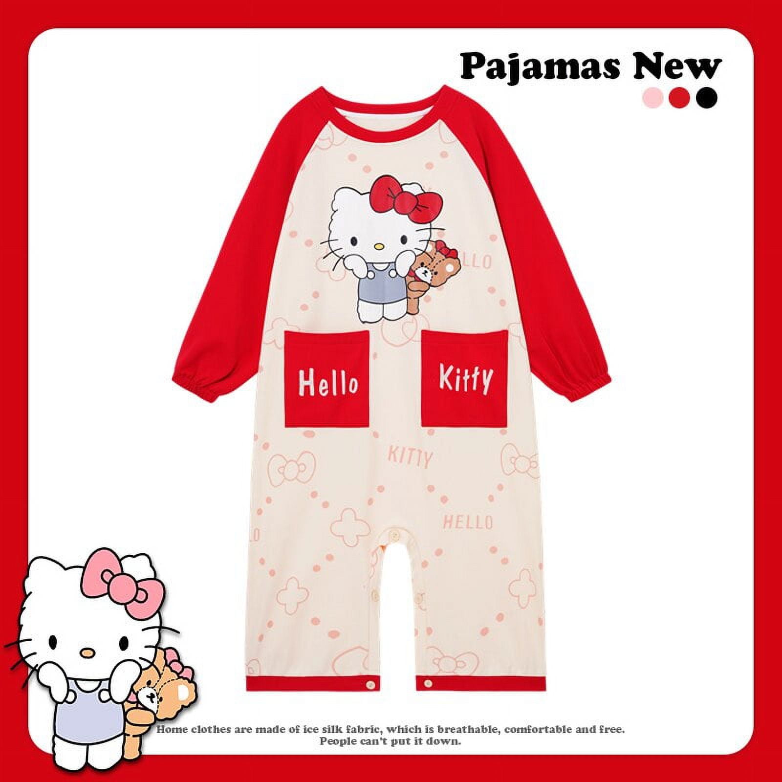 Kigurumi Children Hello Kitty Pajamas Sanrio Anime Cartoon Onesie Kids
