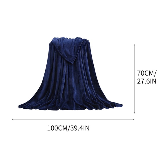 Kihout Navy Blue Microfiber Flannel Throw, 100cm x 140cm