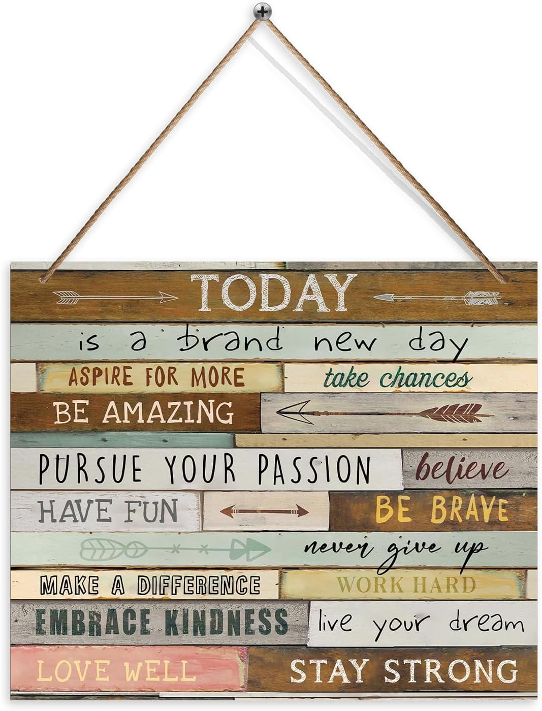 Kihraw Motivational Wooden Hanging Sign, Office Wall Art & Decor ...