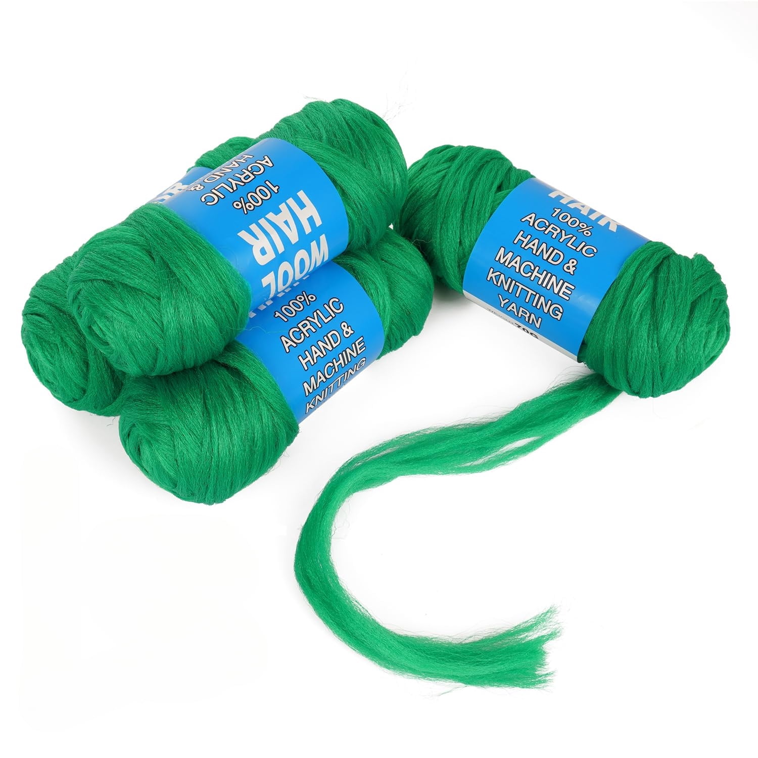 Kiibsot 1/4/8 Rolls 100% Brazilian Wool Hair Acrylic Yarn for African Braids/Senegalese Twist/Faux Locs/Wraps