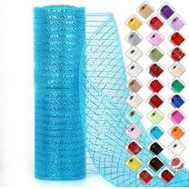 Kiibsot 1 Roll 10 Yards Christmas Wired Ribbon - Sheer Glitter Mesh Ribbon for Tree Garland, Gift Wrapping & DIY Crafts (10" Wide) - Holiday Party Decorations