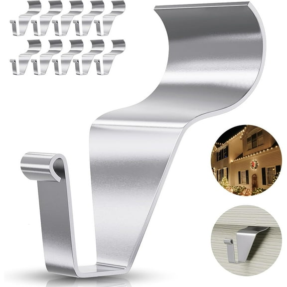Kiibsot 10-30 Pcs Vinyl Siding Hooks Hanger, No Hole Siding Hanging Hanger, Heavy-Duty Stainless Steel Siding Hooks for Hanging on Patio,Vinyl Siding Clips Applicable to Outdoor or Holiday Decoration