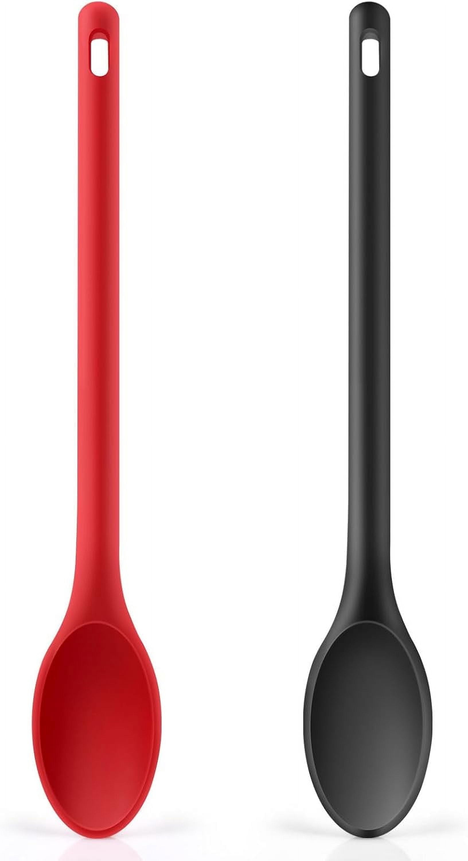 Kiibsot 2 Pack Long handle Silicone Mixing Spoon, 12