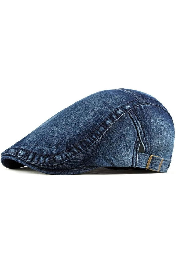 2 Pack Mens Denim Cotton Newsboy Cap Ivy Gatsby Driving Hunting Cabbie Hats