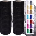 thumbnail image 1 of Kiibsot 2 Pack Mesh Ribbon Rolls 10 Inch 10 Yards(30 ft) Decorative Mesh Fabric with Foil for Wreaths Christmas Tree Ribbon Door DIY Craft Halloween Decor Wedding Party Supplies, 1 of 7