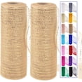 thumbnail image 1 of Kiibsot 2 Pack Mesh Ribbon Rolls 10 Inch 10 Yards(30 ft) Decorative Mesh Fabric with Foil for Wreaths Christmas Tree Ribbon Door DIY Craft Halloween Decor Wedding Party Supplies, 1 of 7