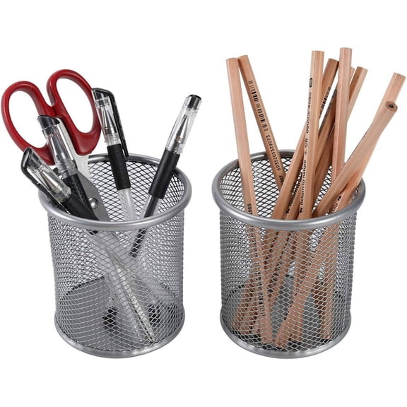 Kiibsot 2Pcs Round Pencil Holder Pen Pencil Cup