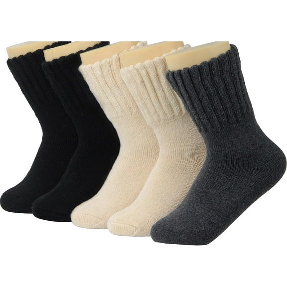 Kiibsot 3/5 Pairs Boot Socks for Women - Thick Winter Knit Warm Socks - Gifts for Women